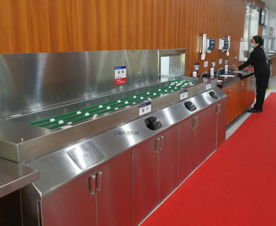 厨房圆带餐盘输送机 餐具回收输送机